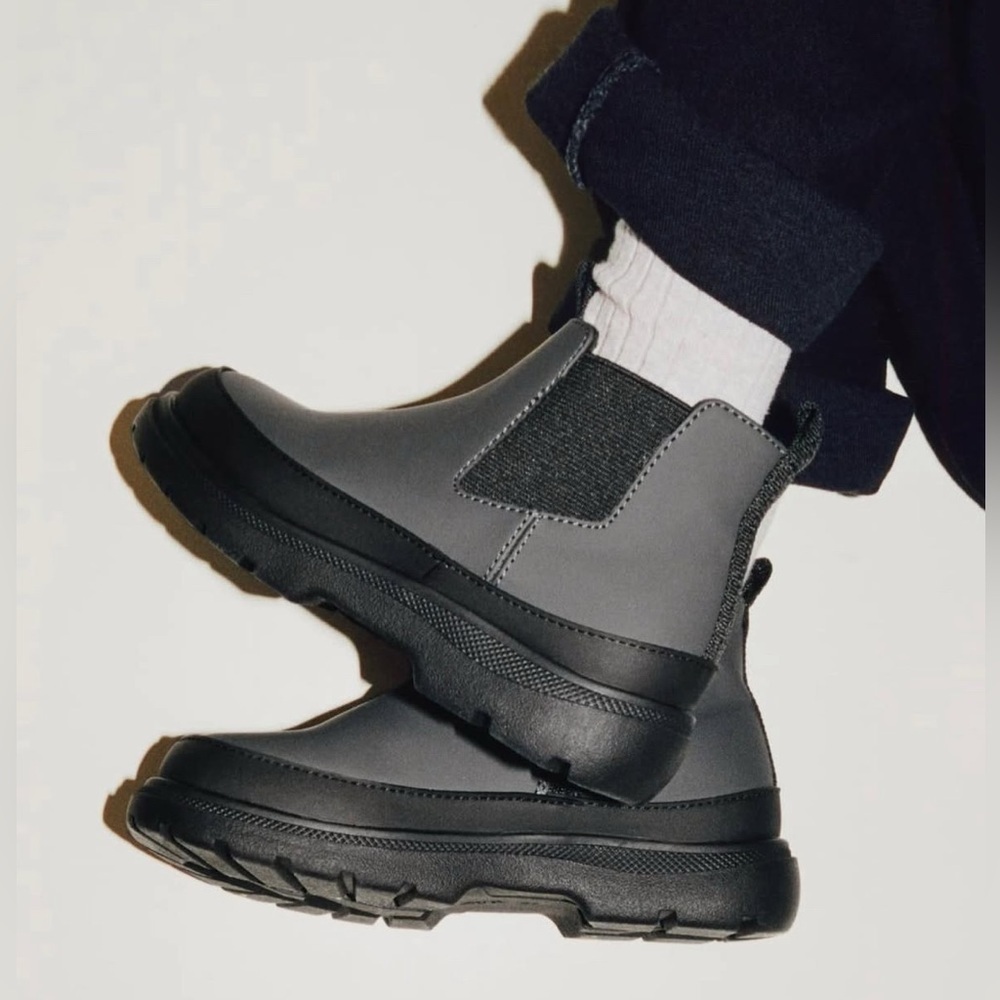 Zara Gray and Black Ankle Toddler Boots EU 24/7.5 US